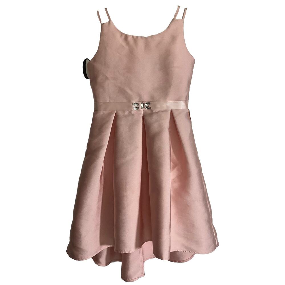 Pink & Violet Little Girl Pleated Satin Flower Girl Dress-size. 7